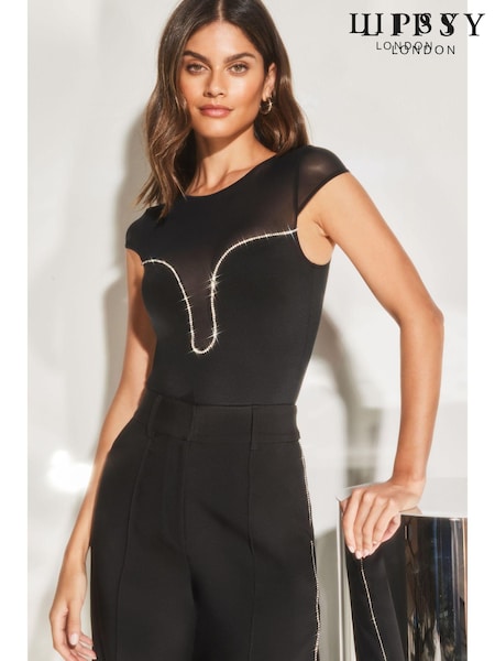 Lipsy Black Diamanté Mesh Body (851989) | €13