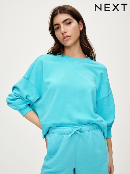 Neonblau - Raw Edge Washed Jersey Shorts (852512) | 7 €