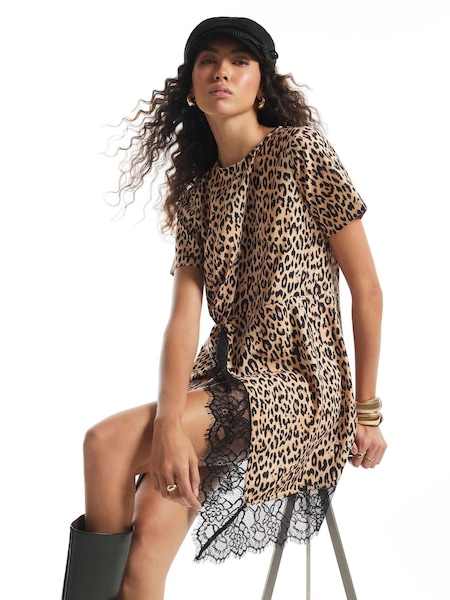 Marrón - River Island Satin Lace Twist Mini Dress