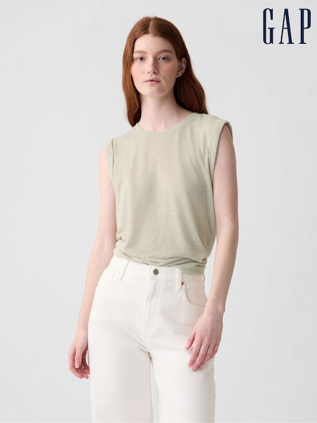 Gap Neutral Linen Blend Sleeveless Tank Top (853938) | €8
