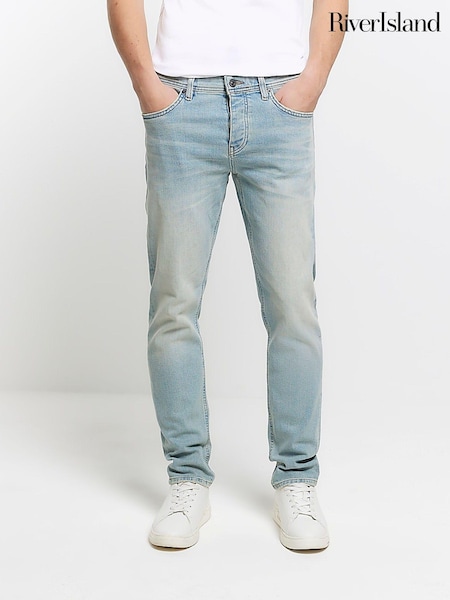 Albastru deschis - Blugi River Island Croială slim fit  100% Bumbac (854324) | 188 LEI