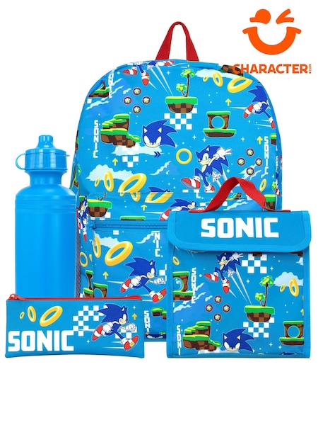 Character Blue Sonic 4 Piece Backpack Set (854772) | AED96