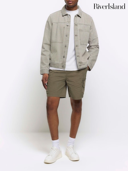 Vihreä - River Island Elasticated Cargo Shorts (854774) | €55