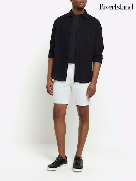 River Island White 100% Cotton Waffle Shorts (855747) | €40
