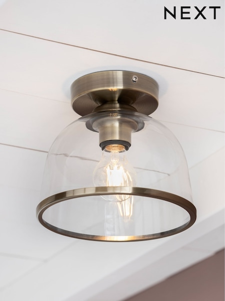 Brass Gloucester 1 Light Flush Ceiling Light (855766) | €53