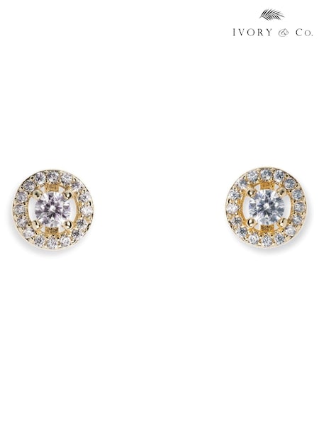 Ivory & Co Gold Balmoral Crystal Dainty Earrings (856248) | €36