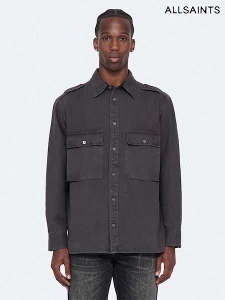 črna - Regular Allsaints Hart Long Sleeve Shirt