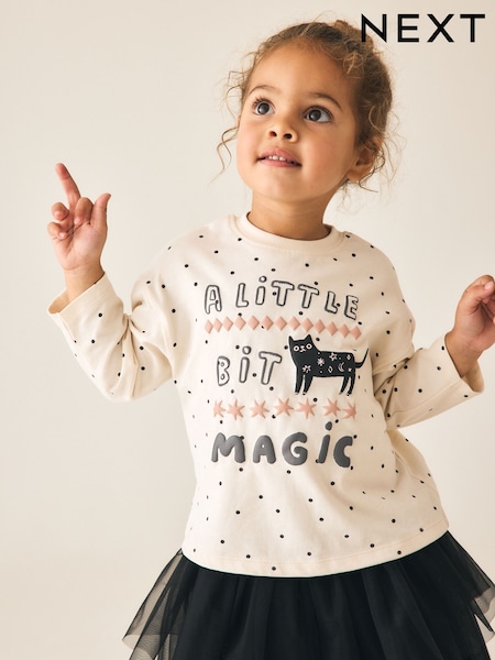 Cream Cat - Halloween Long Sleeve Top (3mths-7yrs)