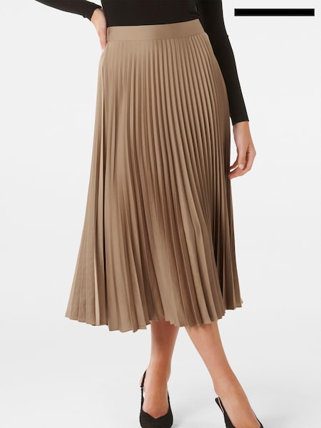 Forever New Gold Ester Satin Pleated Skirt (857860) | €38