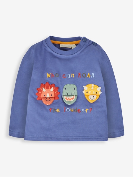 JoJo Maman Bébé Denim Dino Heads Appliqué Top (858159) | €28