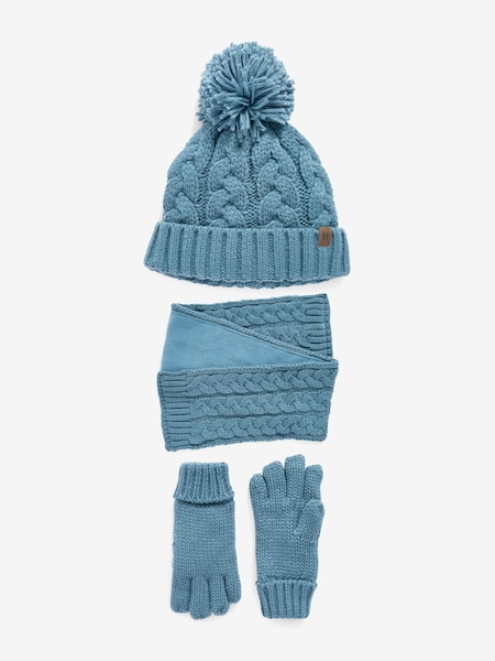Mineral Blue Knitted Hat, Gloves and Scarf 3 Piece Set (3-16yrs) (858388) | €10.50 - €12.50