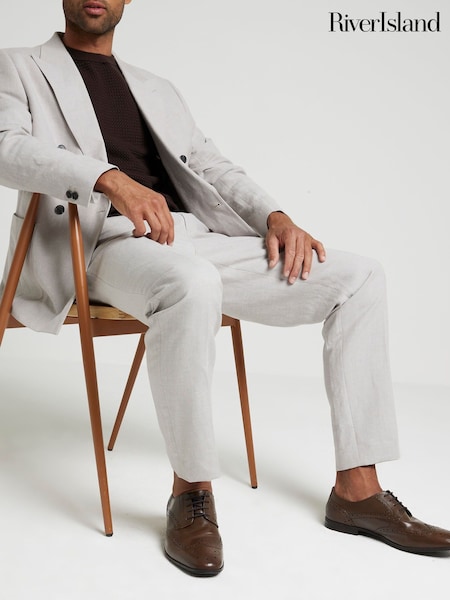 Tummanruskea - River Island Nyöritettävä; nauha- Brogue-kengät Derby Kengät (859024) | €47