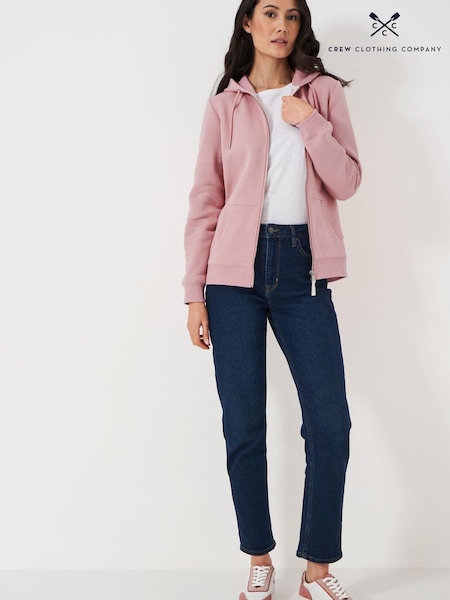 Vaaleanpunainen - Crew Clothing Heritage Zip Through Hoodie (859052) | €93