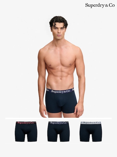 Blue - Regular Superdry Sdry & Co Boxers Triple Pack