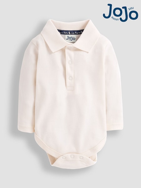 JoJo Maman Bébé Plain Long Sleeve Polo Shirt Bodysuit (8591Y1) | €23