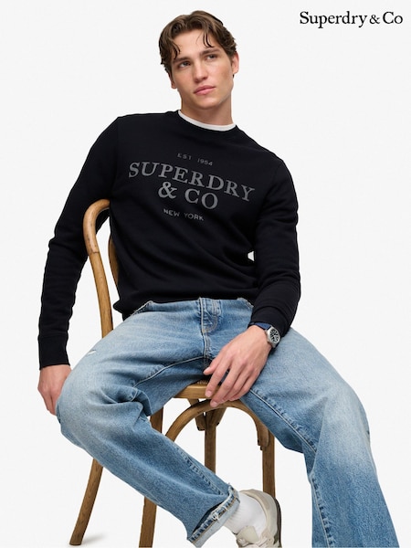 Blue - Regular Superdry 1954 Company Relaxed Sweat Top