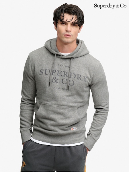 Dark Grey - Regular Superdry 1954 Company Relaxed Hoodie