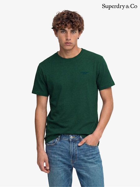 Green - Regular Superdry Essential Stacked Logo Embroidered T-shirt