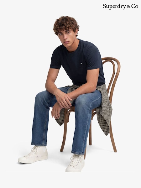 Sininen - Regular Superdry Essential Sdco Logo Embroidered T-shirt