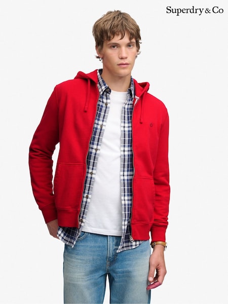Tamsiai raudona - Regular Superdry Essential Sdco Logo Zip Hoodie