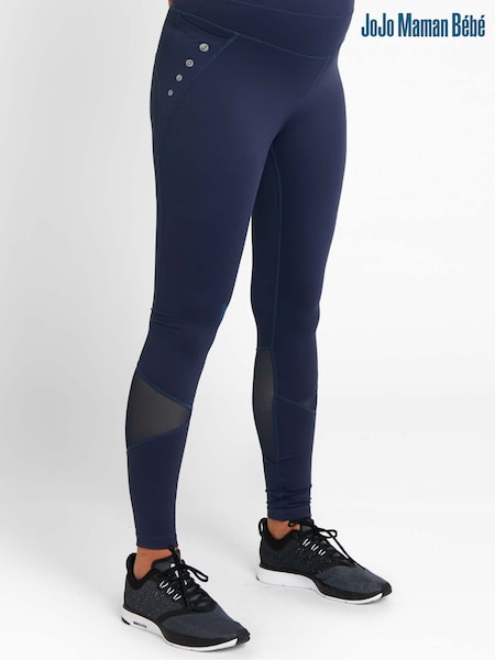 أزرق داكن - JoJo Maman Bébé Mesh Panel Performance Maternity Workout Leggings (85E979) | ‏226 ر.س.‏
