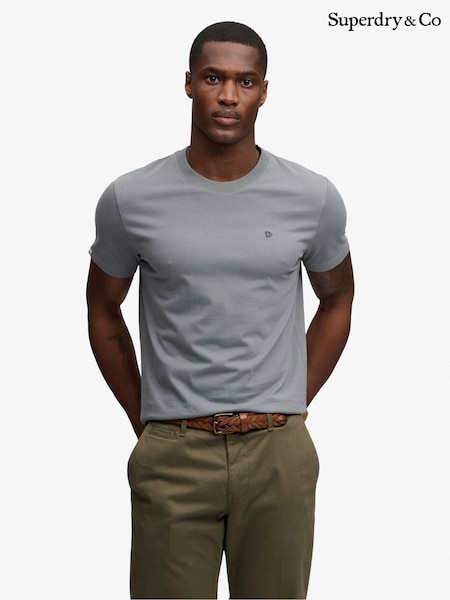 Light Grey - Regular Superdry Sd&co Logo Embroidered T-shirt