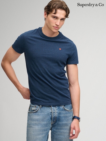 Blue - Regular Superdry Essential Sd&co Logo Embroidered T-shirt