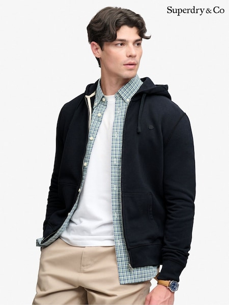 Azul marino - Regular Superdry Essential Sdco Logo Zip Hoodie