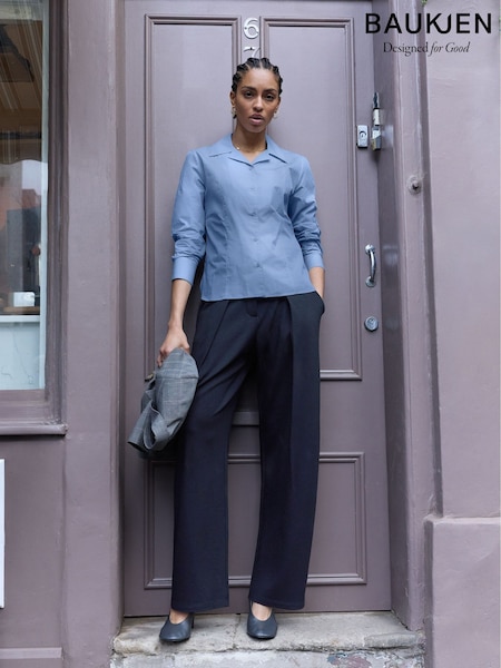 Black - Baukjen Dina Pleated Wide-leg Ponte Trousers