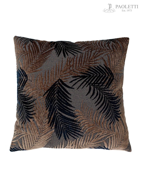 Riva Paoletti Blush Pink/Navy Blue Palm Grove Velvet Polyester Filled Cushion (860401) | €24.50