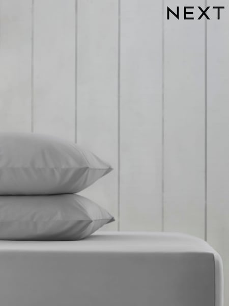 Grey Silver Cotton Rich Fitted Sheet (860474) | €11 - €18
