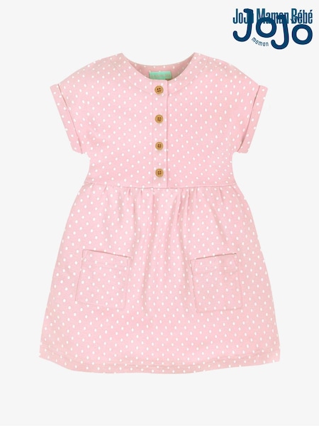 JoJo Maman Bébé Spot Button Front Dress (860589) | ‏111 د.إ.‏