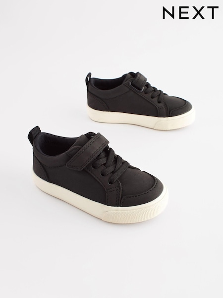 Black Wide Fit (G) Touch Fastening Elastic Lace Shoes (861036) | €8.50 - €11