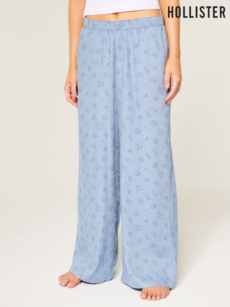 Blue - Hollister Low Rise Flannel Pyjama Bottoms