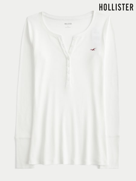Ақ - Hollister Henley ұзын жеңді жейде