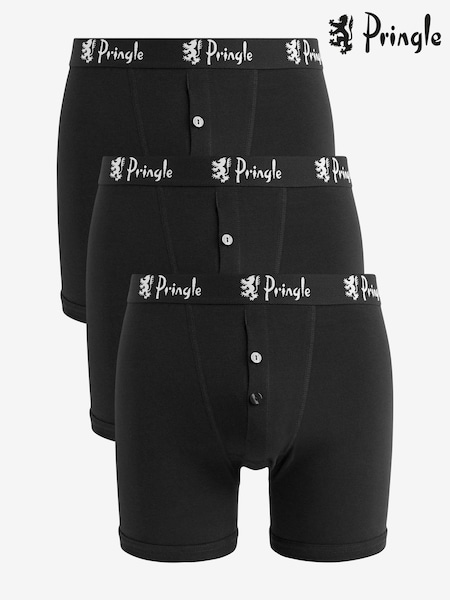 Pringle Black Button Fly 3 Pack  Boxers (861268) | AED73