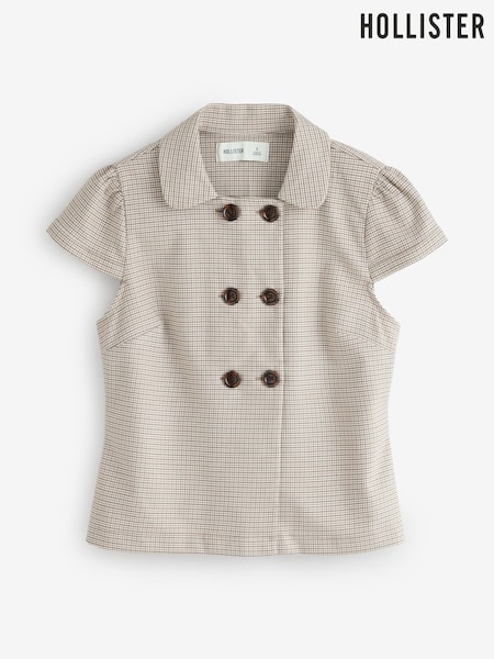 Brown - Hollister Short Sleeve Peacoat Shirt