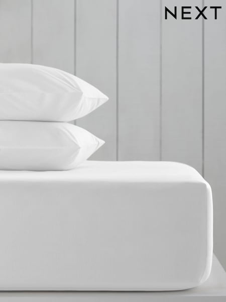 White Cotton Rich Extra Deep Fitted Sheet (861369) | €20 - €27