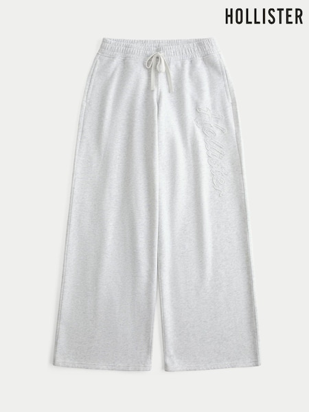 Grey - Hollister Low Rise Baggy Logo Joggers