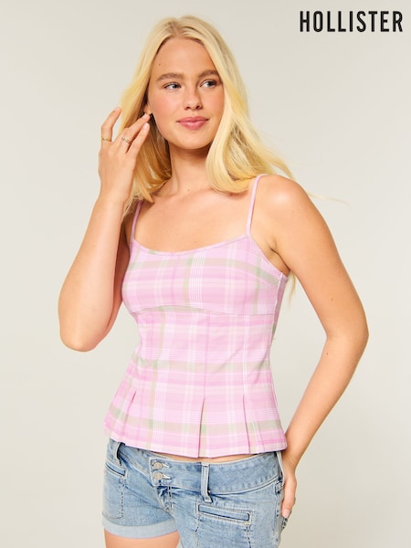 Pink - Hollister Pleated Strappy Top