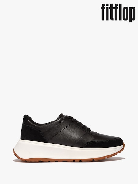 FitFlop F-Mode Leather Suede Flatform Trainers (861525) | €172