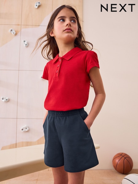 Navy Blue 100% Cotton Jersey School Shorts (3-16yrs) (861683) | $11 - $22