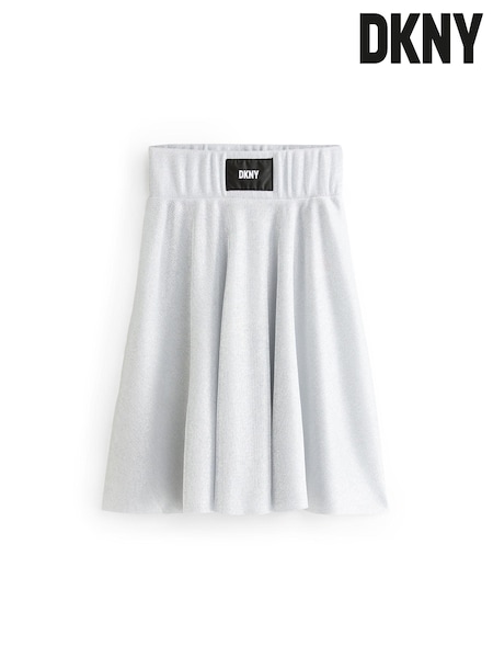DKNY Grey Shimmer Mid Length Logo Skirt (862085) | €51 - €58