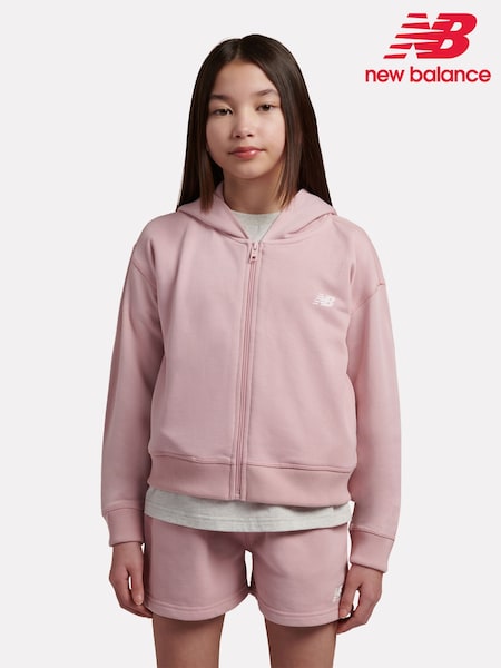 Pink - New Balance 9060 Graphic Cropped Zip Hoodie