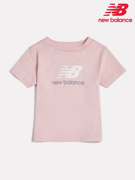 Ružičasta - New Balance Girls Stacked Logo T-shirt