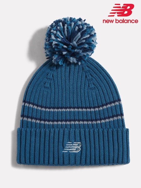 Azul - New Balance Pom Pom Beanie