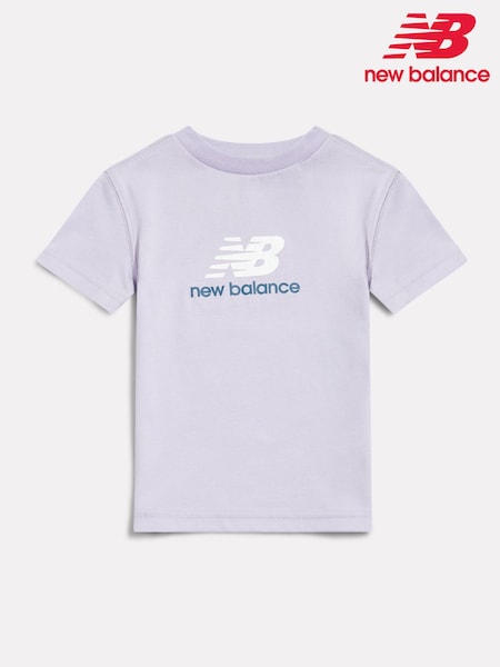 Purple - New Balance Girls Stacked Logo T-shirt