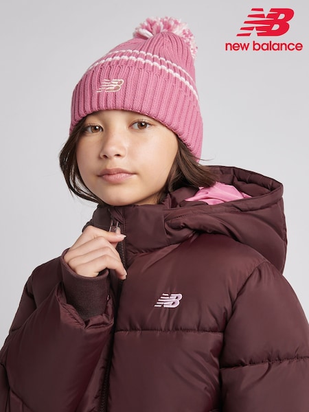Pink - New Balance Pom Pom Beanie