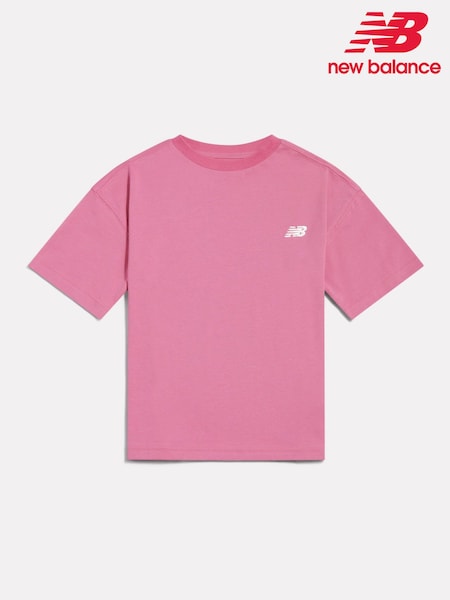 Ροζ - New Balance Girls Jersey Small Logo T-shirt