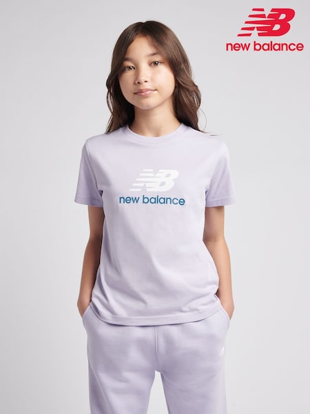 Ljubičasto - New Balance Girls Stacked Logo T-shirt